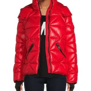 MICHAEL Michael Kors Hooded Stand Collar Long Sleeve Zip Pocket Puffer C…